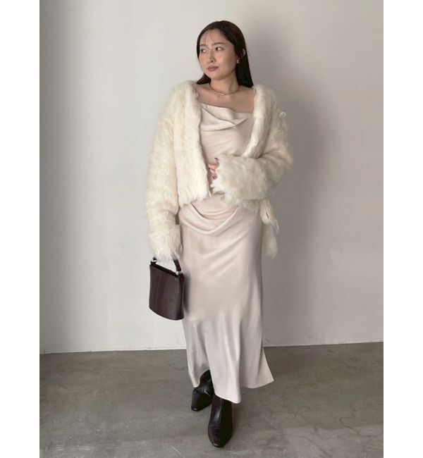 LAGUNAMOON「ファーライクニットカーデセットナローキャミワンピース」|ワンピース|