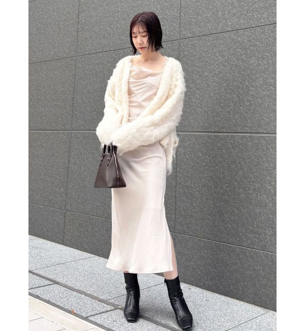 LAGUNAMOON「ファーライクニットカーデセットナローキャミワンピース」|ワンピース|