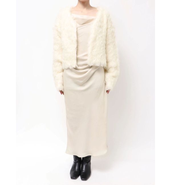 LAGUNAMOON「ファーライクニットカーデセットナローキャミワンピース」|ワンピース|