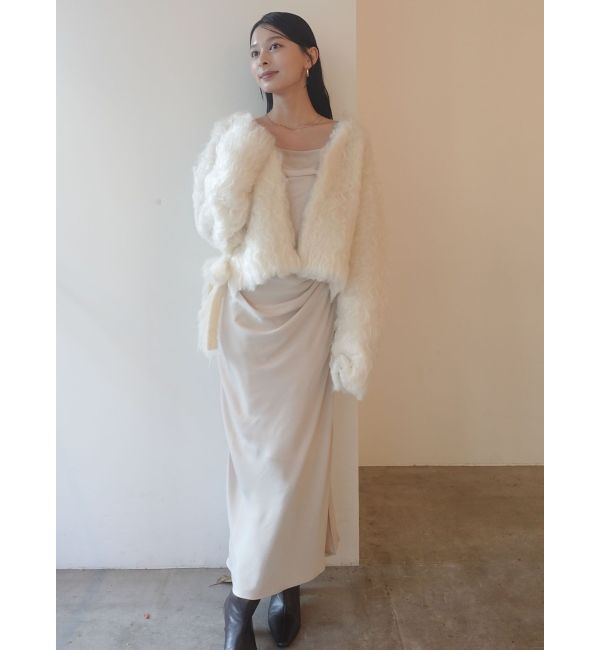 LAGUNAMOON「ファーライクニットカーデセットナローキャミワンピース」|ワンピース|
