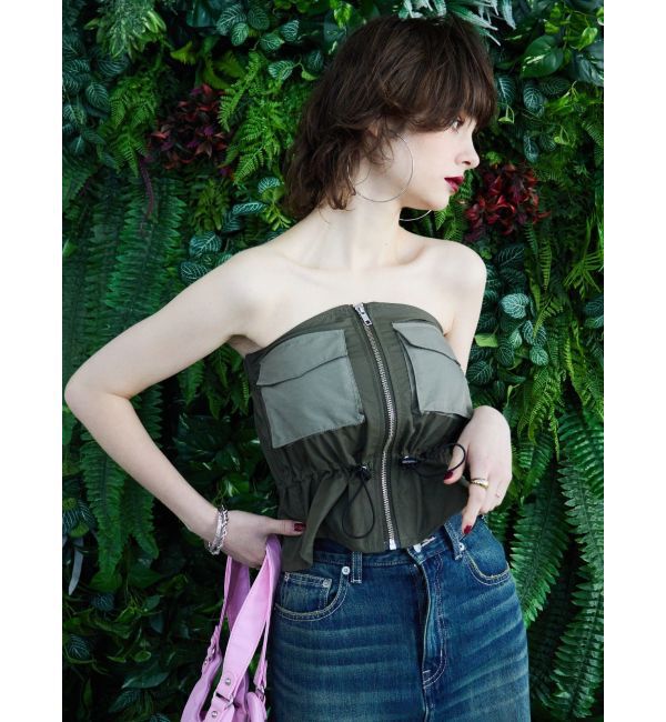 EVRIS「ミリタリーデザインベアビスチェ」|キャミソール|