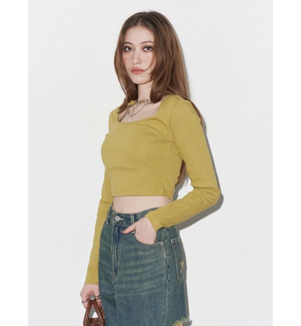 EVRIS「スクエアクロップドトップス」|Tシャツ・カットソー|