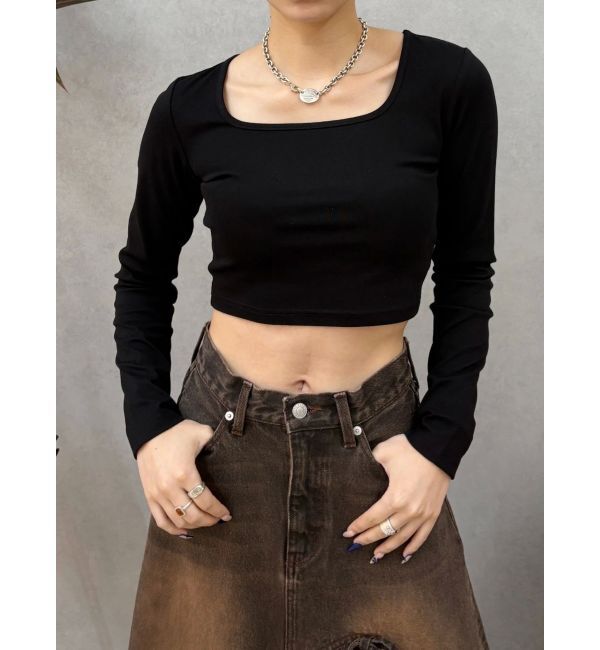 EVRIS「スクエアクロップドトップス」|Tシャツ・カットソー|