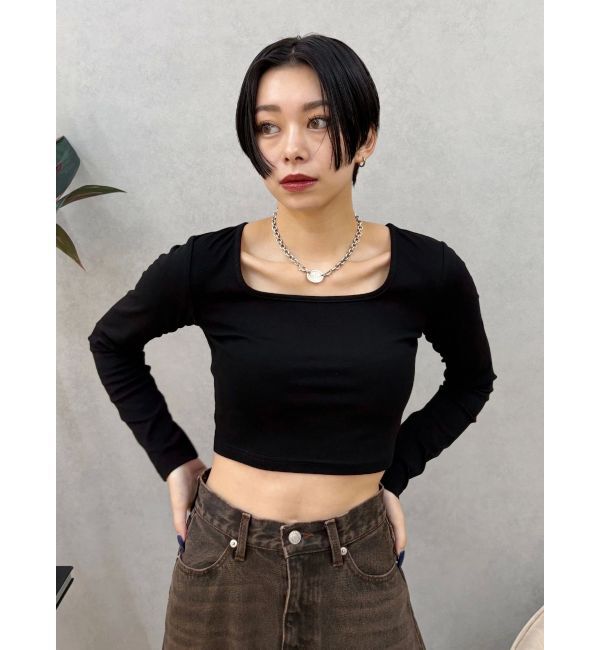 EVRIS「スクエアクロップドトップス」|Tシャツ・カットソー|