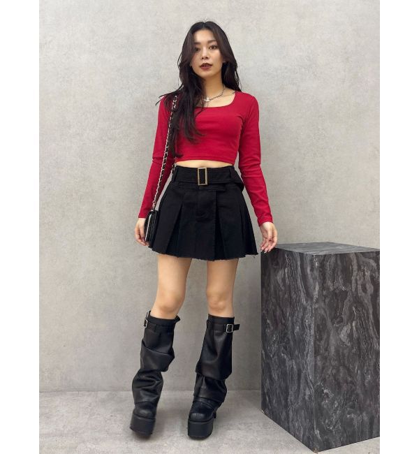 EVRIS「スクエアクロップドトップス」|Tシャツ・カットソー|