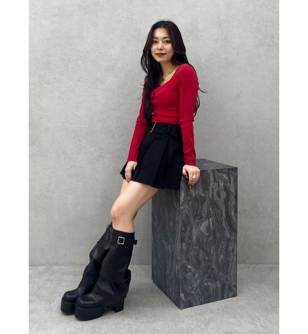 EVRIS「スクエアクロップドトップス」|Tシャツ・カットソー|