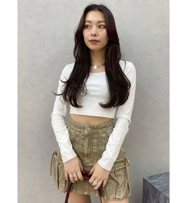 EVRIS「スクエアクロップドトップス」|Tシャツ・カットソー|