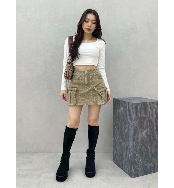 EVRIS「スクエアクロップドトップス」|Tシャツ・カットソー|