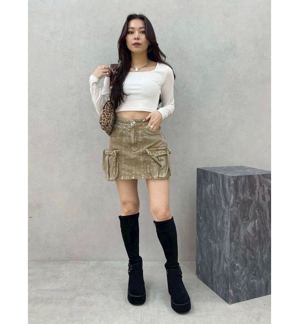 EVRIS「スクエアクロップドトップス」|Tシャツ・カットソー|