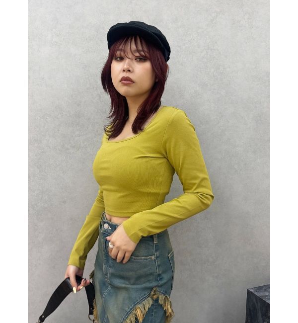 EVRIS「スクエアクロップドトップス」|Tシャツ・カットソー|