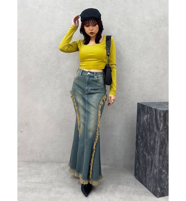 EVRIS「スクエアクロップドトップス」|Tシャツ・カットソー|