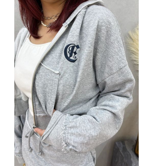 EVRIS「ワンポイントブリーチジップアップフーディ【セットアップ着用可能】」|パーカー|