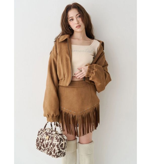 EVRIS「ラインストーンロゴニットトップス」|ニット・セーター|