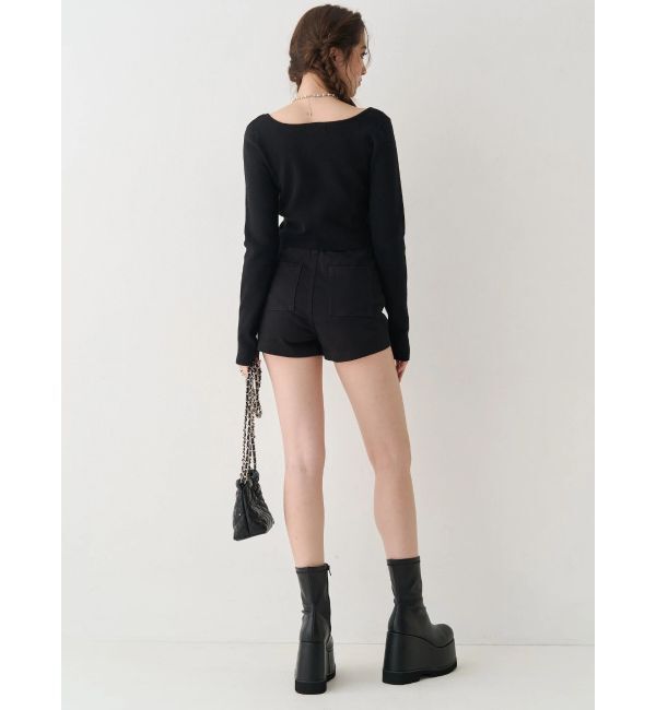 EVRIS「ラインストーンロゴニットトップス」|ニット・セーター|