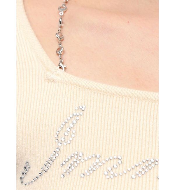 EVRIS「ラインストーンロゴニットトップス」|ニット・セーター|