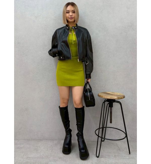 EVRIS「カットアウトニットミニワンピース」|ワンピース|