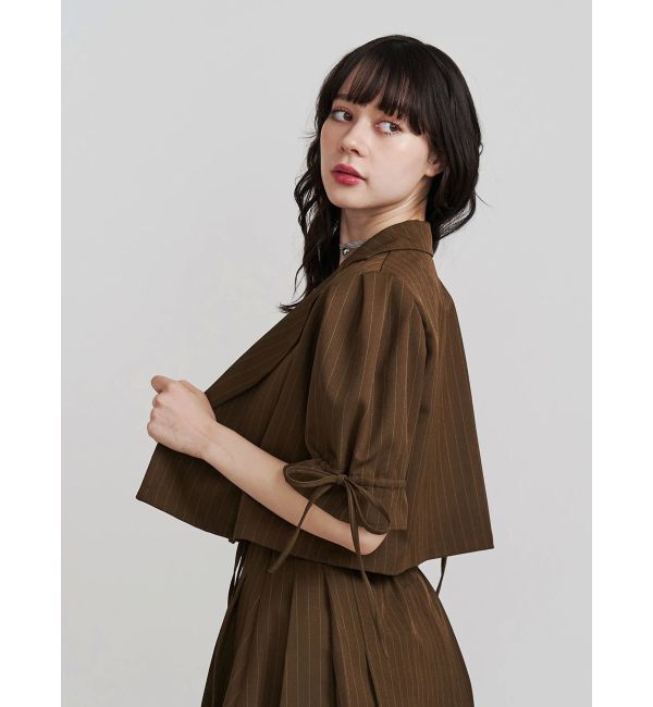 jouetie「【FRUITSZIPPER櫻井優衣】クロップドジャケット」|テーラードジャケット|ブラウン