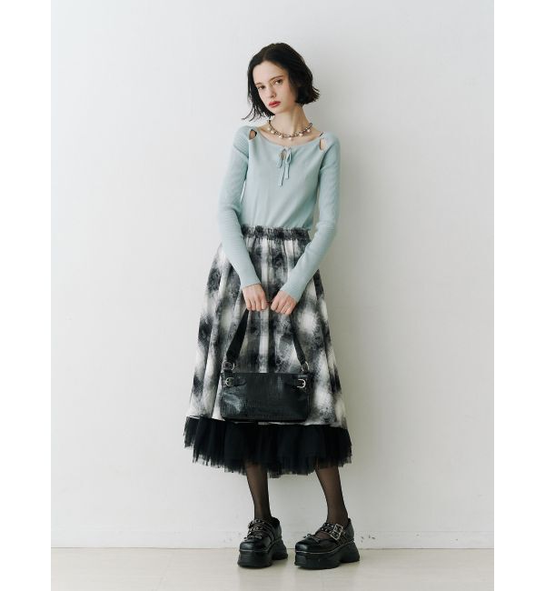 jouetie「オープンショルダーレイヤードニット」|ニット・セーター|