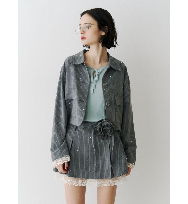 jouetie「オープンショルダーレイヤードニット」|ニット・セーター|