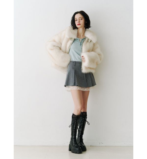 jouetie「オープンショルダーレイヤードニット」|ニット・セーター|