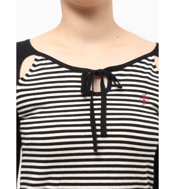 jouetie「オープンショルダーレイヤードニット」|ニット・セーター|