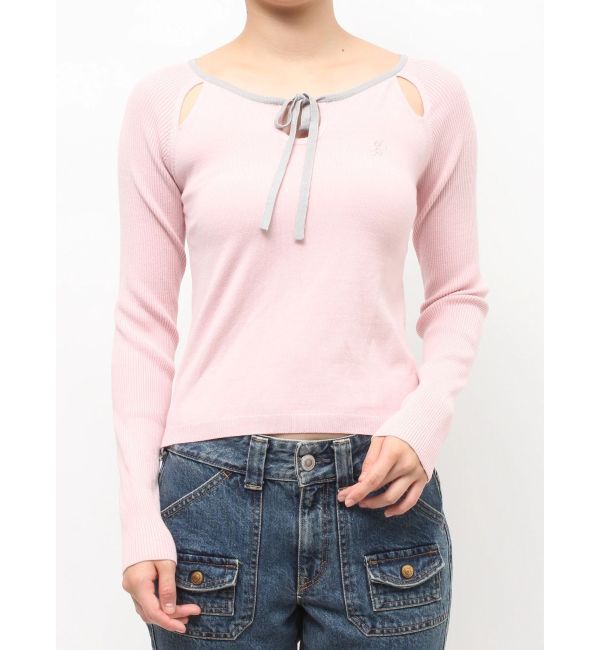 jouetie「オープンショルダーレイヤードニット」|ニット・セーター|