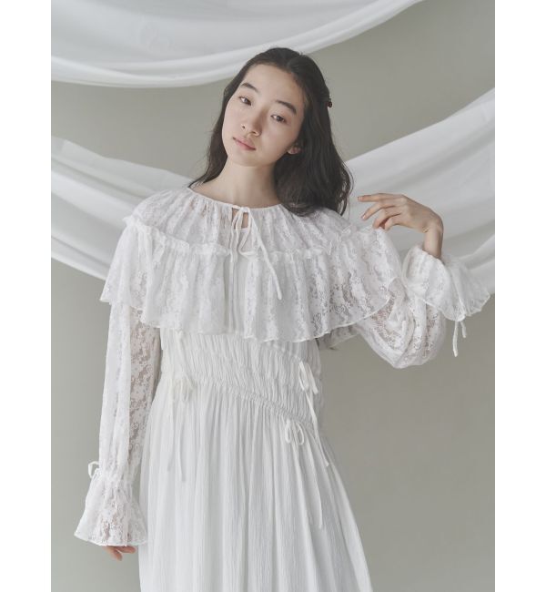 merry jenny「ギャザーギャザーパフロングワンピース」|ワンピース|