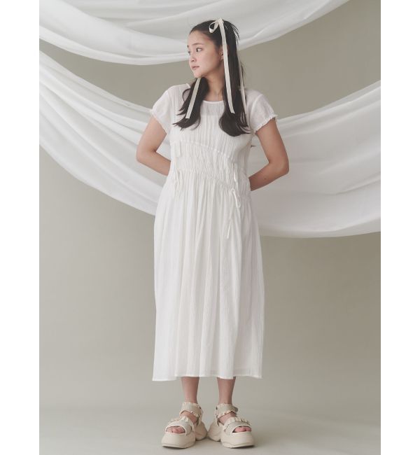 merry jenny「ギャザーギャザーパフロングワンピース」|ワンピース|