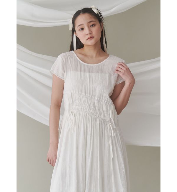 merry jenny「ギャザーギャザーパフロングワンピース」|ワンピース|
