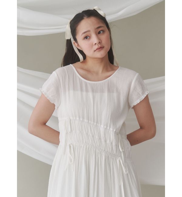 merry jenny「ギャザーギャザーパフロングワンピース」|ワンピース|