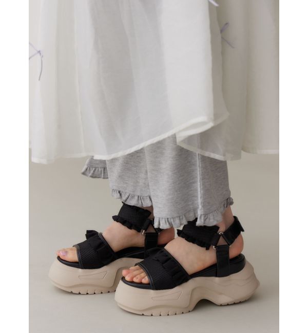 merry jenny「フリルメッシュスニーカーサンダル」|サンダル|