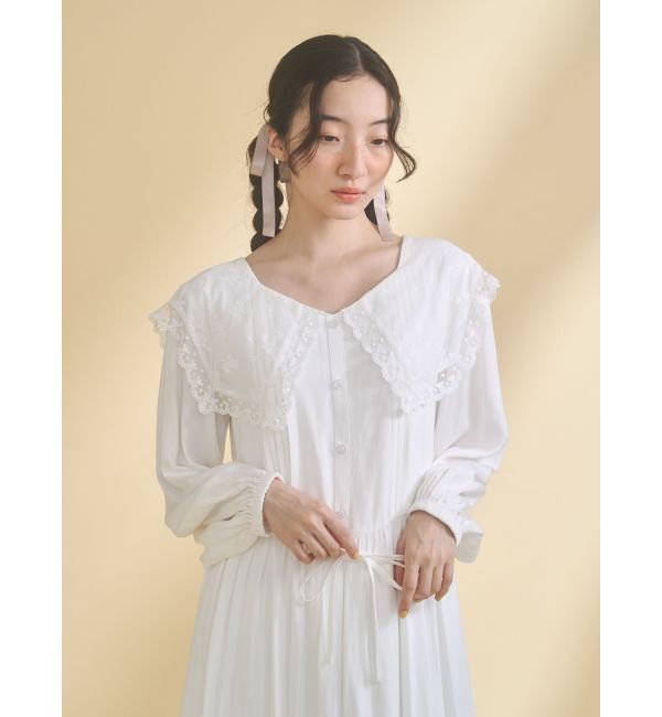 merry jenny「airy lace collarワンピース」|ワンピース|