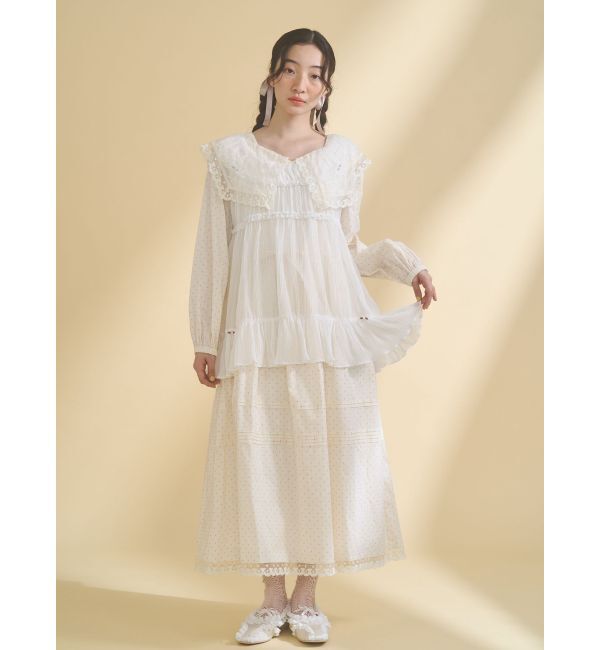 merry jenny「airy lace collarワンピース」|ワンピース|