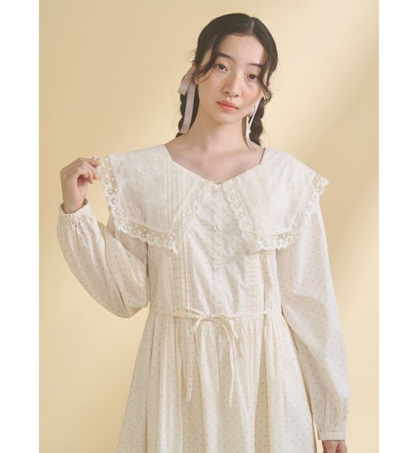 merry jenny「airy lace collarワンピース」|ワンピース|