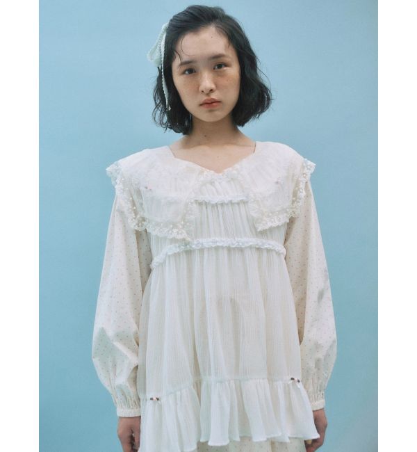 merry jenny「airy lace collarワンピース」|ワンピース|