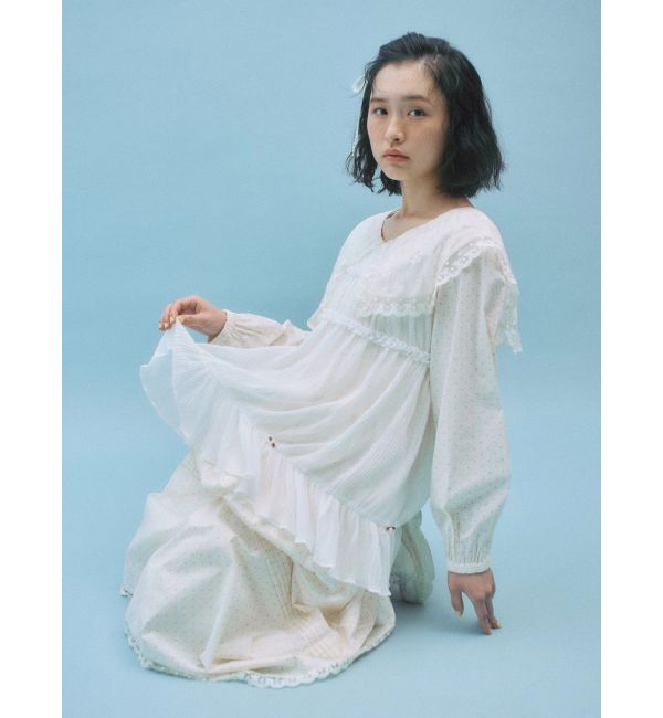 merry jenny「airy lace collarワンピース」|ワンピース|