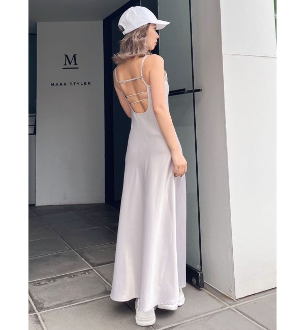 GYDA「バックオープンサテンキャミロングワンピース」|ワンピース|