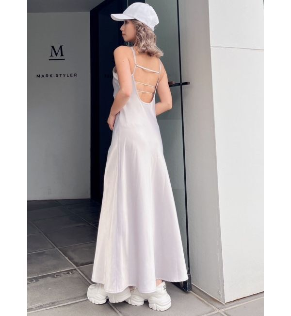 GYDA「バックオープンサテンキャミロングワンピース」|ワンピース|