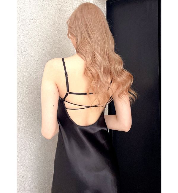 GYDA「バックオープンサテンキャミロングワンピース」|ワンピース|