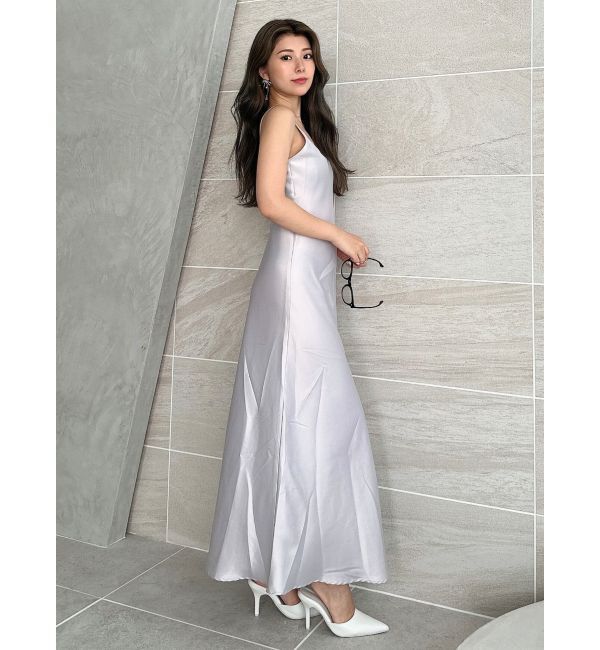 GYDA「バックオープンサテンキャミロングワンピース」|ワンピース|