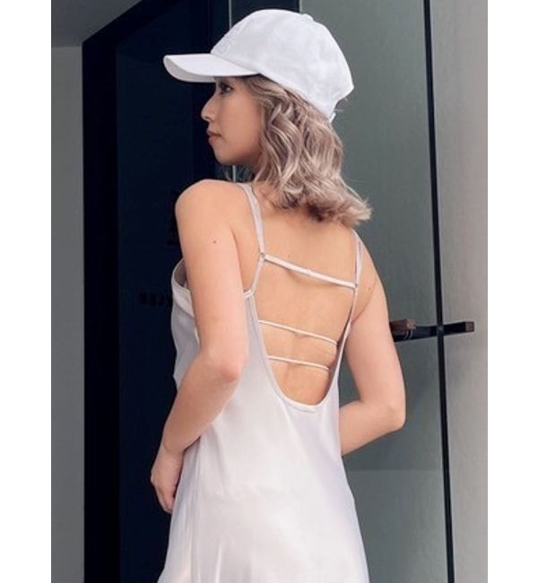 GYDA「バックオープンサテンキャミロングワンピース」|ワンピース|