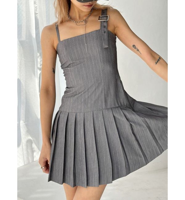 GYDA「【TINY】アシメストラッププリーツワンピース」|ワンピース|