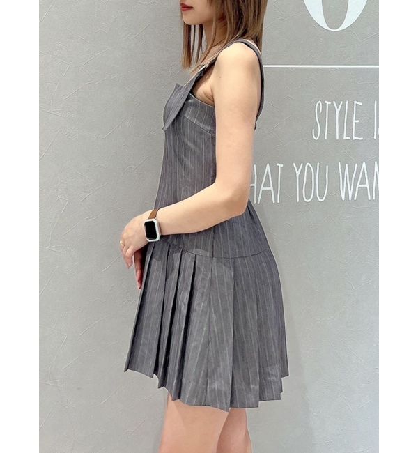 GYDA「【TINY】アシメストラッププリーツワンピース」|ワンピース|