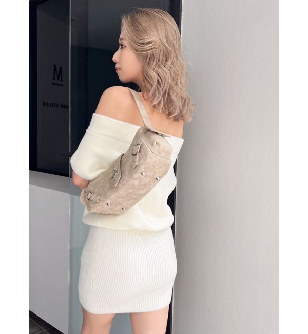 GYDA「ブラウジングオフショルシャギーニットワンピース」|ワンピース|