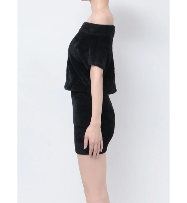 GYDA「ブラウジングオフショルシャギーニットワンピース」|ワンピース|