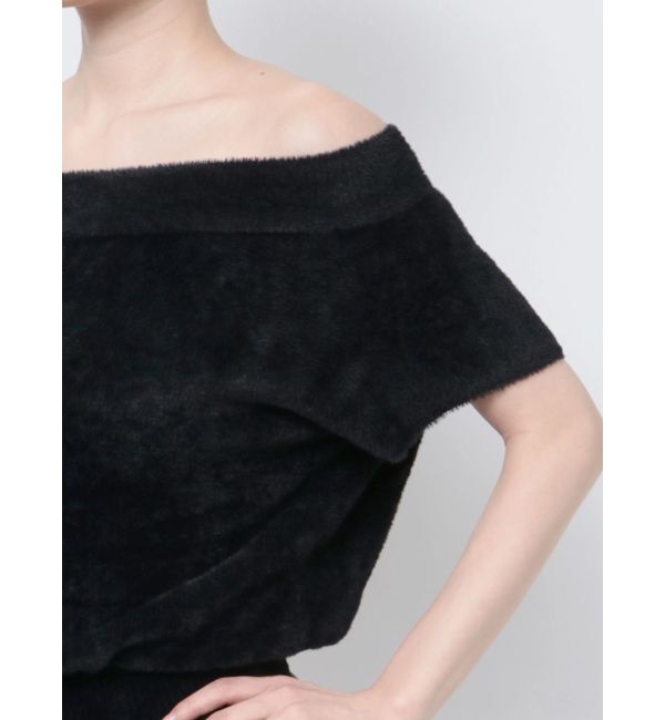 GYDA「ブラウジングオフショルシャギーニットワンピース」|ワンピース|