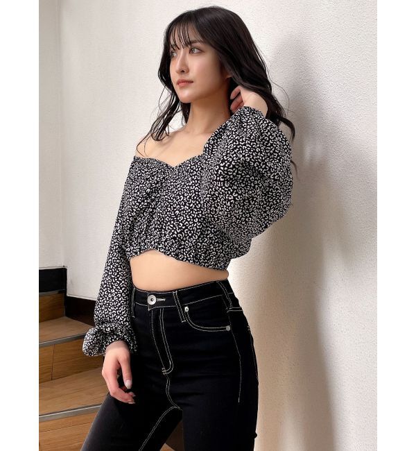 GYDA「レオパードオフショルコルセットブラウス」|シャツ・ブラウス|
