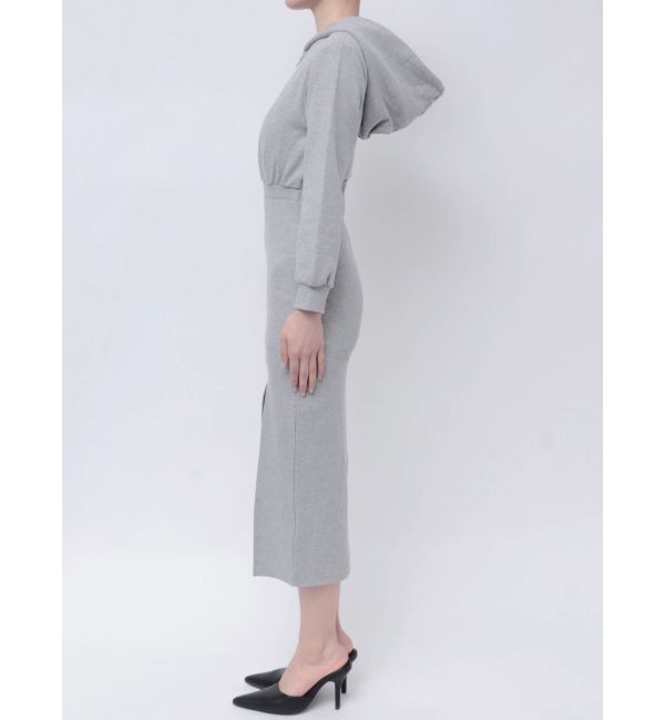 GYDA「【TINY】フーディードッキングスウェットワンピース」|ワンピース|