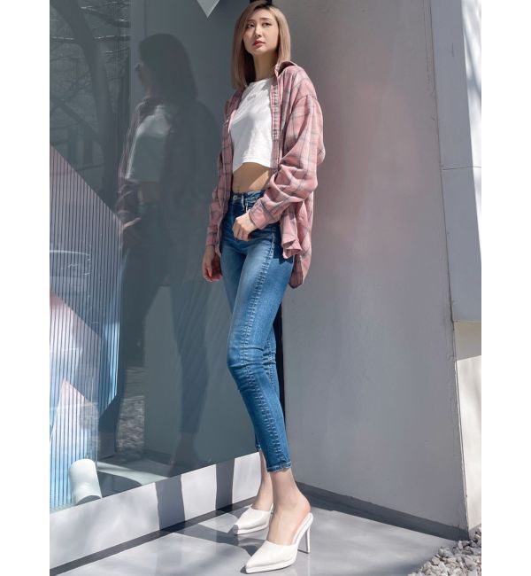 GYDA「check fabric processing シャツ」|シャツ・ブラウス|