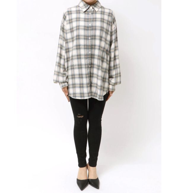 GYDA「check fabric processing シャツ」|シャツ・ブラウス|